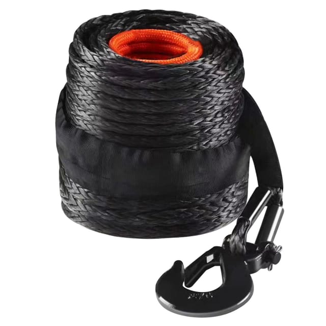 Synthetisches Seilwindenseil 9,5 Mm X 30,48 M, Tragfähigkeit 12020 Kg, Schutzhülle, Geschmiedeter Haken, Suv 4x4