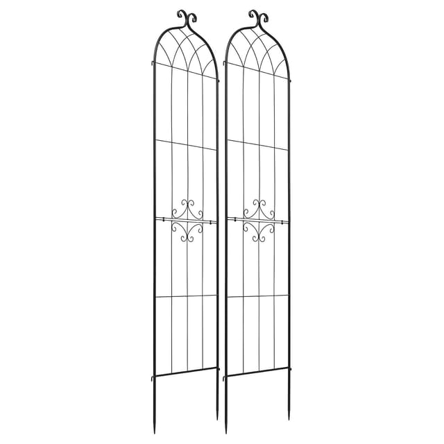 Set Aus 2 Rosenspalieren, 220 X 52,5 Cm, Lackierte Stahlquerträger Mit Verriegelungsmechanismus, Stütze Für Kletterpflanzen