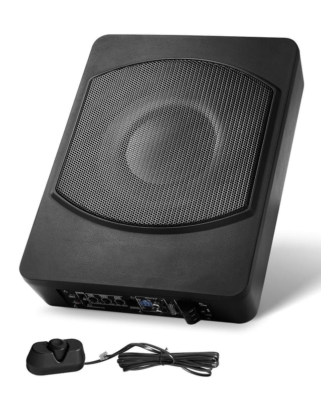Ultraflacher 10-zoll-aktivsubwoofer Mit 240 W Leistung Zur Montage Unter Dem Sitz, Mit Eingebautem Verstärker Und Hochpegeleingängen, Für Suvs, Pkw Und Lkw