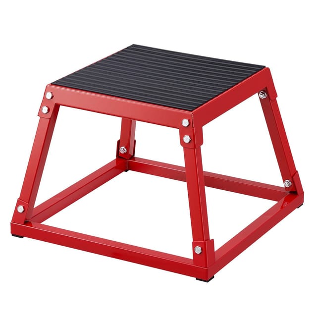 30 Cm Hohe, Rote Plyobox Aus Stahl Mit Rutschfester Plattform Für Heimfitness, Cross-training Und Gewichtstraining