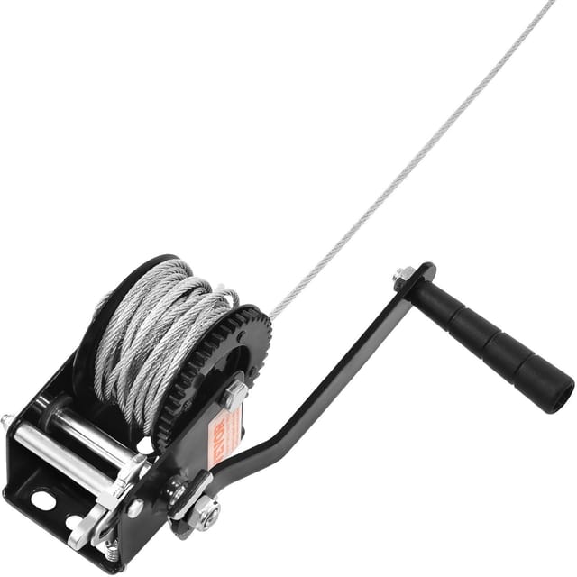 362,9 Kg Manuelle Winde Für Boots- Oder Quad-anhänger Mit 1005,8 Cm Stahlseil Und Hochbelastbarer Bidirektionaler Ratsche