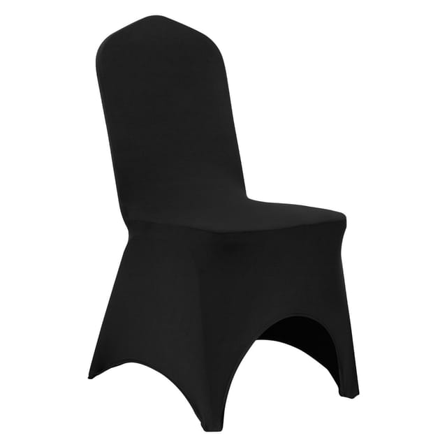Schwarze, Dehnbare Stuhlhussen Aus Spandex Für Hochzeiten Und Veranstaltungen, 50 Stück, Waschbar Und Abnehmbar