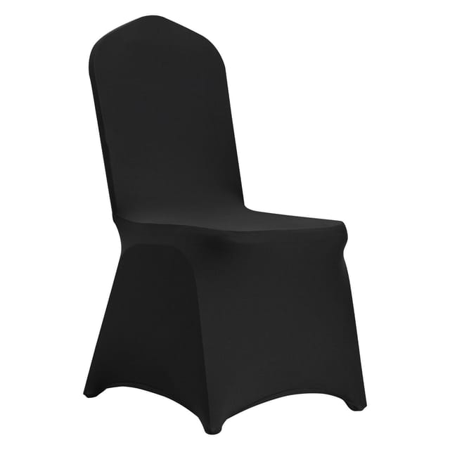 Schwarze, Dehnbare Stuhlhussen Aus Spandex Für Hochzeiten Und Veranstaltungen, Waschbar Und Abnehmbar, 50 Stück