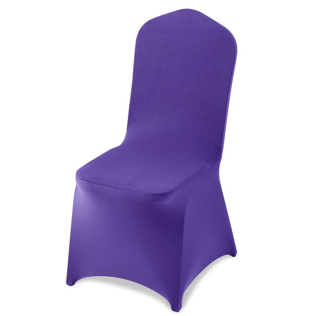 50 Dehnbare, Lilafarbene Stuhlhussen Aus Polyester, Für Hochzeiten, Partys Und Bankette, Passend Für Stühle Bis Zu 51 X 45 X 95 Cm.