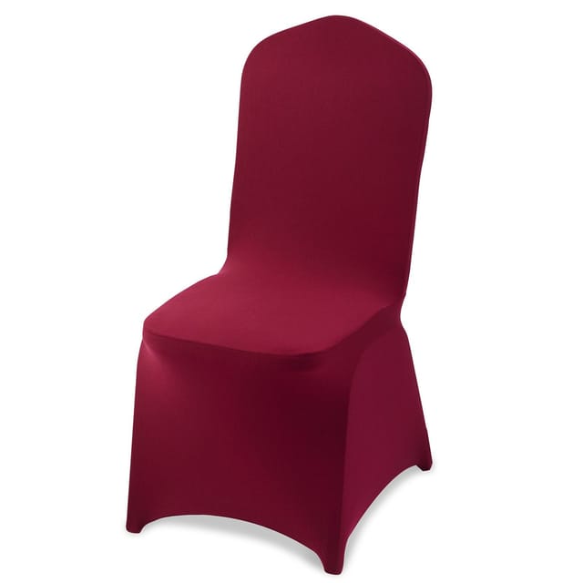 Burgunderrote Stretch-stuhlhussen Aus Polyester Und Elastan, 50er-packung, Ideal Für Hochzeiten Und Empfänge, Bis Zu 51 X 45 X 95 Cm