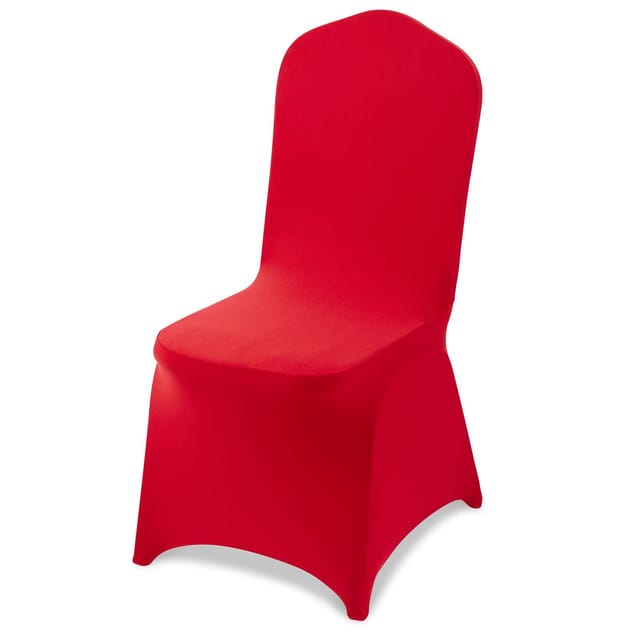 Set Mit 50 Roten, Dehnbaren Stuhlhussen Aus Polyester, Für Hochzeiten Und Empfänge, Passend Für Stühle Bis Zu 51 X 45 X 95 Cm.