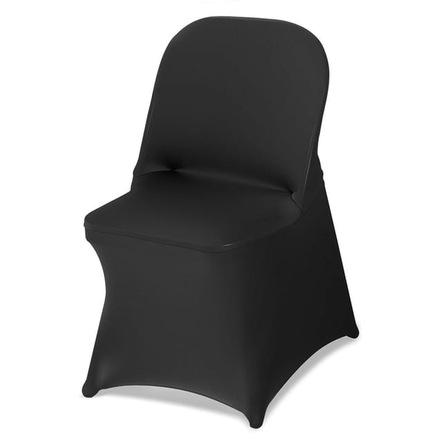 Schwarze Stretch-stuhlhussen Aus Polyester Und Elastan, 150er-packung, Ideal Für Hochzeiten Und Empfänge, 45 X 46 X 77 Cm