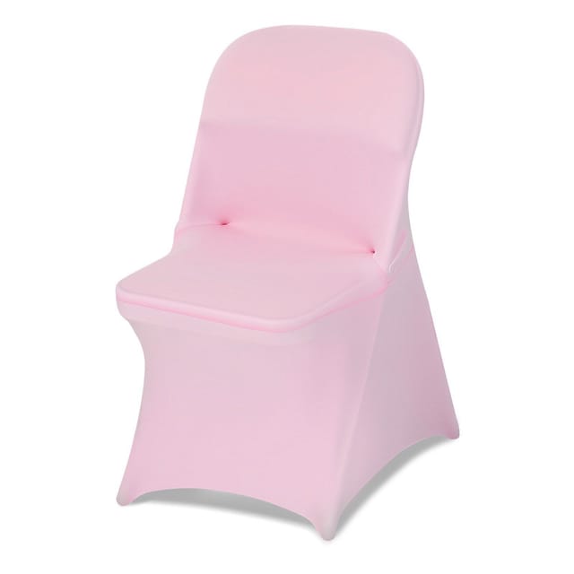 Rosa Stretch-stuhlhussen Aus Polyester Und Elastan, 50er-packung, Für Hochzeiten Und Empfänge, Bis Zu 45 X 46 X 77 Cm