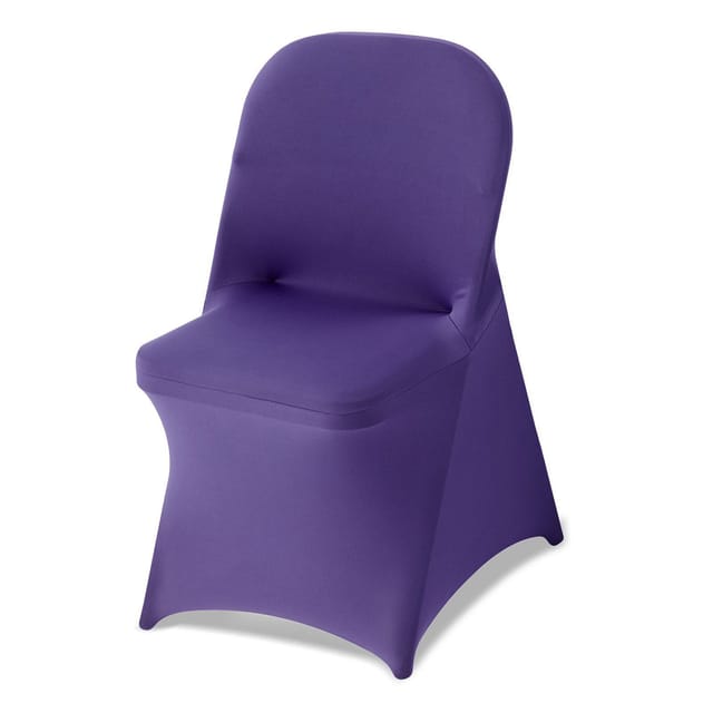 Lila Stuhlhussen Aus Polyester Und Elastan, 50er-pack, Dehnbar, Für Hochzeiten Und Empfänge, Bis Zu 45 X 46 X 77 Cm