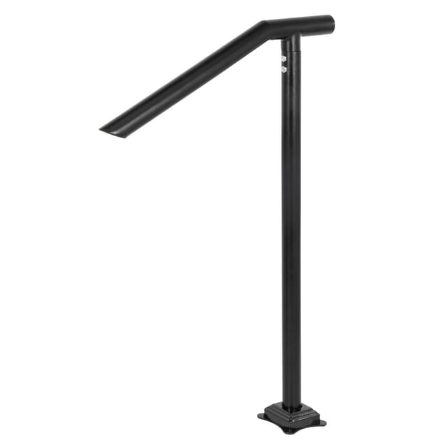 Schwarzes Stahlgeländer Für Außentreppen, Tragkraft 150 Kg, Elegante Lackierte Oberfläche, Inklusive Schrauben Und Bohrer, Für 1 Bis 3 Stufen