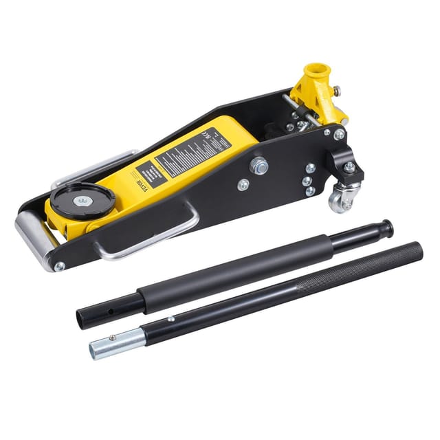 Extraflacher 2-tonnen-hydraulikwagenheber Aus Aluminium, Schnellhub 8,1 Bis 37,1 Cm, Robust Und Langlebig, Gelb
