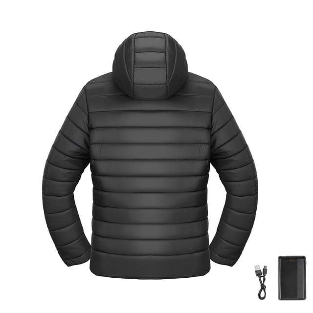 Leichte, Beheizbare Damenjacke, 7,4 V, Winddicht, 4 Heizzonen, 3 Heizstufen, Für Wandern Und Outdoor-aktivitäten, Schwarz