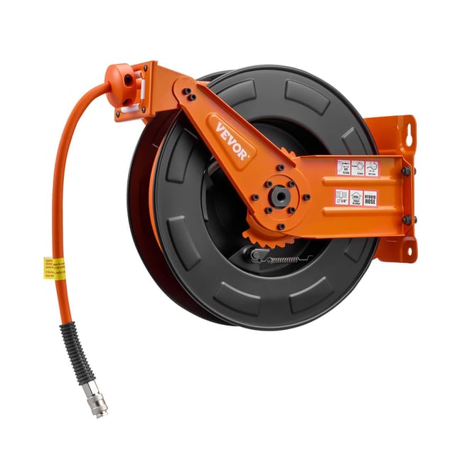 Einziehbare Druckluftschlauchtrommel 15 M X 95 Mm 300 Psi, Automatischer Rücklauf, Robuste Stahl-wand- Oder Deckenhalterung