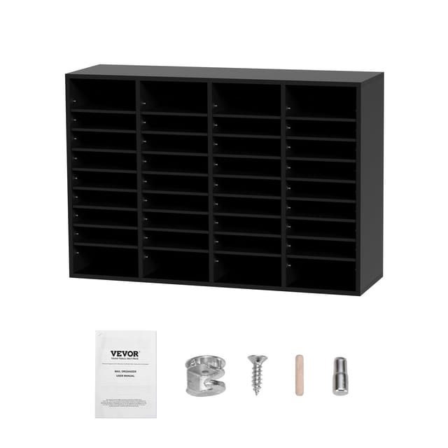 Holz-organizer Mit 36 Fächern, Regal Mit Herausnehmbaren Einlegeböden, Epa-zertifiziert, Für Büro Und Zuhause, Schwarz