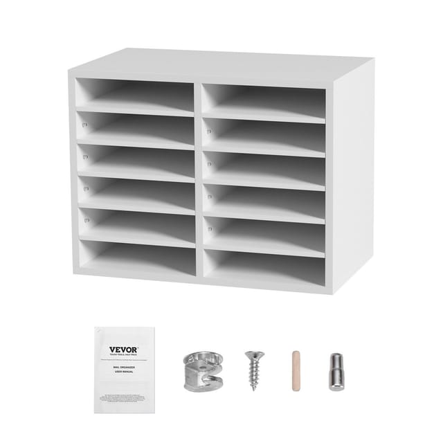 Literaturorganizer Aus Holz Mit 12 Fächern Und Verstellbaren Einlegeböden Für Büro Und Zuhause, 518 X 305 X 409 Cm