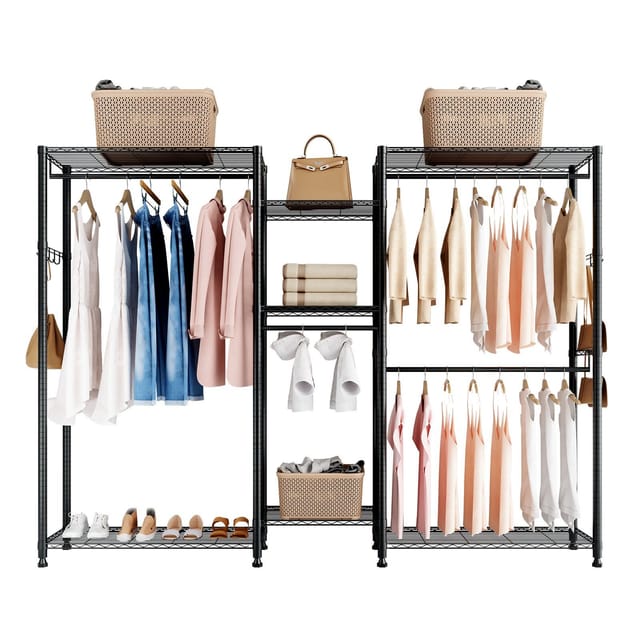 Robuster Stahlkleiderschrank Mit 7 Verstellbaren Einlegeböden, Tragkraft 385,5 Kg, Ideal Für Schlafzimmer, Abstellraum, Flur.