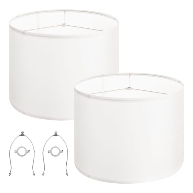 Set Aus 2 Cremeweißen Trommellampenschirmen, 40,6 Cm, Für Tisch- Und Stehlampen, Einfache Montage, Moderner Stil