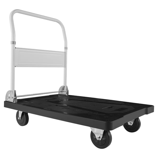 Zusammenklappbarer Transportwagen, Tragkraft 299 Kg, Schwenkräder Und Kompakter Griff, Leicht Zu Verstauen, 895 X 595 X 850 Mm