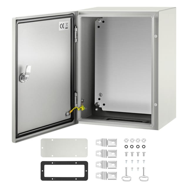 Elektrisches Stahlgehäuse Nach Nema-norm, 40 X 30 X 20 Cm, Ip66 Wasser- Und Staubdicht, Anschlussdose Für Den Innen- Und Außenbereich