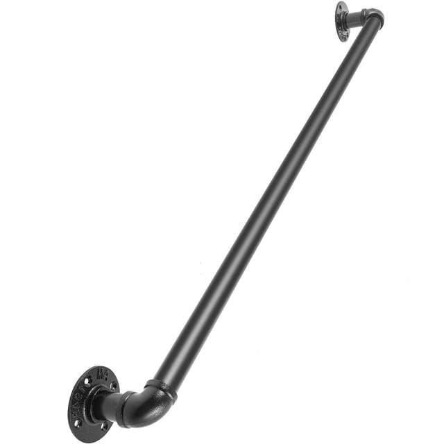 Treppengeländer Aus Kohlenstoffstahlrohr, 61 Cm Breit, Robuste Wandmontage, Sicheres Und Elegantes Design