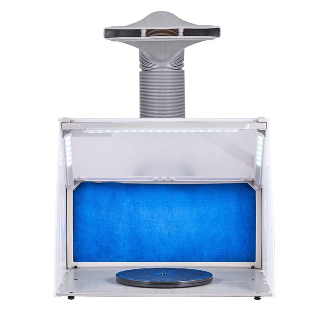 Tragbare Airbrush-malkabine Mit Led-beleuchtung, Abluftventilator Und Verlängerungsschlauch Für Modelle Und Kunst