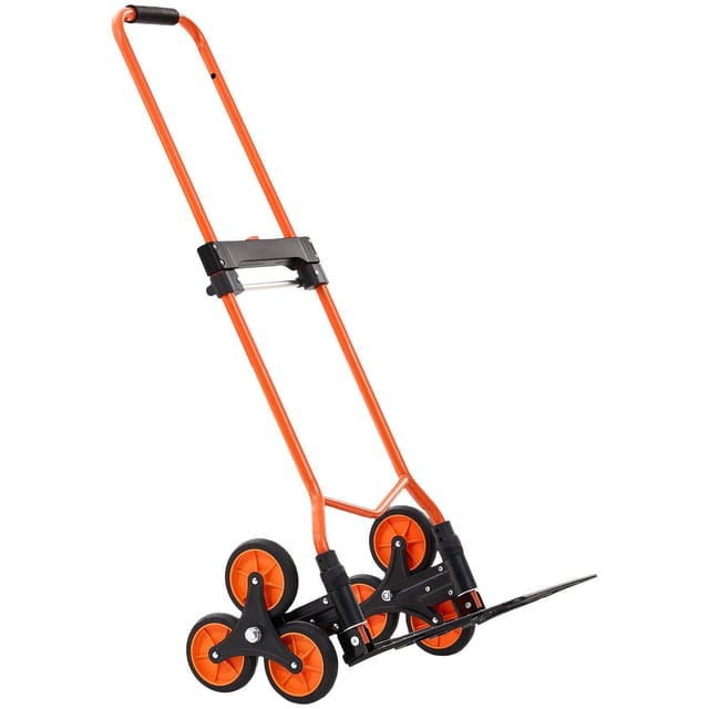 Zusammenklappbarer Treppensteigerwagen, 54 Kg, Teleskopgriff, 6 Räder Und 2 Elastische Gurte, Für Den Einsatz Zu Hause Und Im Lager