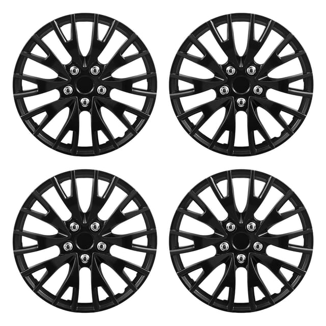 16-zoll-radkappen, 4er-set, Original-radkappen Für Hyundai, Chevrolet, Ford, Honda, Glänzend Schwarz, Abs, Universell, 20 Speichen