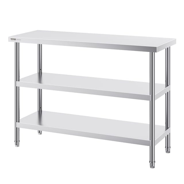 Arbeitstisch Aus Edelstahl Für Profiküchen, 45,7 X 1219 Cm, Hohe Leistung, Modernes Design