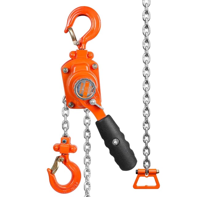 1/4-tonnen-handwinde (550 Lb), 1,5 M Mit Um 360 Grad Drehbarem Haken, Verzinkter Kohlenstoffstahl, Doppelratschenbremse