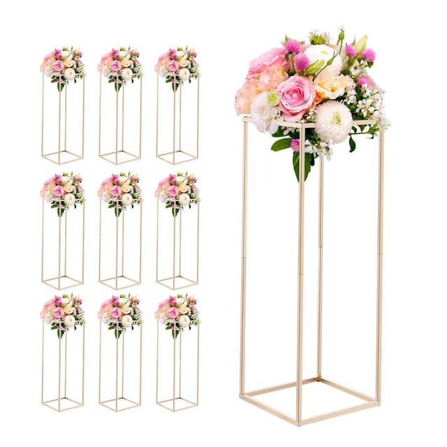 Set Mit 10 Rechteckigen Blumenhaltern Für Hochzeiten, Perfekt Für Tischdekorationen, Bankette Und Empfänge
