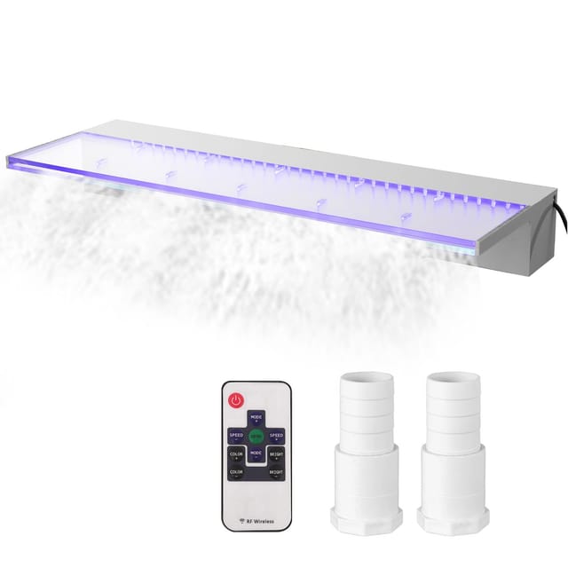 Brunnenbecken Mit Wasserfall (36,2 X 3,2 X 8,1 Zoll), 17 Led-farben Mit Fernbedienung, Acryl-wasserfall