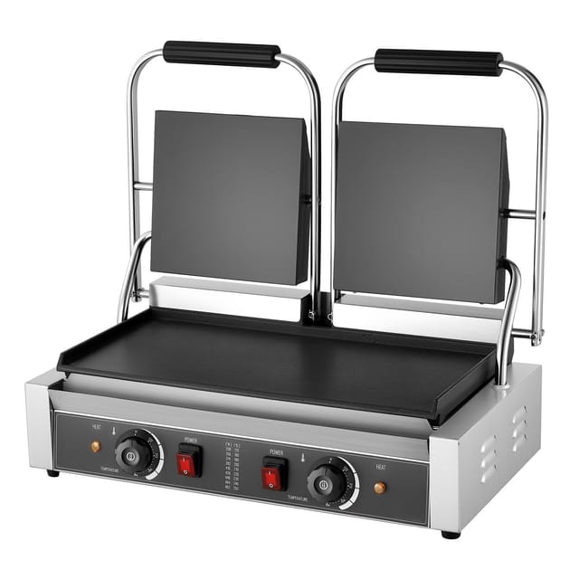 Professioneller 3600-w-panini-grill, Doppelter Sandwich-presse Aus Edelstahl, 48 X 23 Cm Große Emaillierte Grillplatte Mit Temperaturregelung