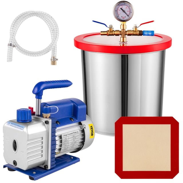 3 Cfm 1/4 Ps Monoblock-vakuumpumpe Für Kälte- Und Klimatechnik, Mit 13-liter-vakuumkammer-set