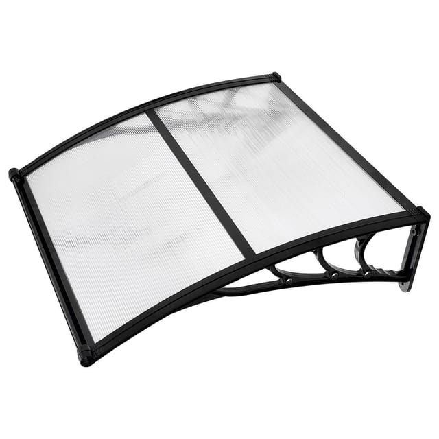 38 X 40 Zoll Großes Türvordach, Transparentes Polycarbonat-vordach Zum Schutz Vor Regen, Schnee Und Sonne, Mit Entwässerung Und