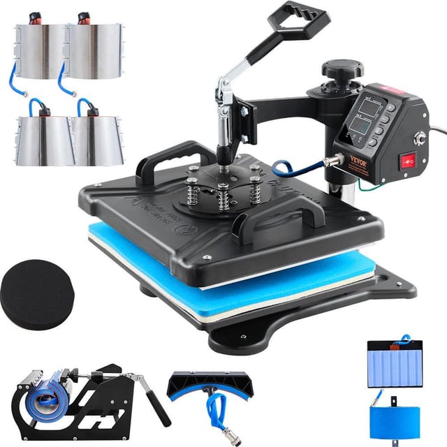 10-in-1-heißpresse, 1000 W, 305 X 381 Cm, 360°-drehung, Für Sublimierte T-shirts Und Diy-accessoires, Einfache Installation