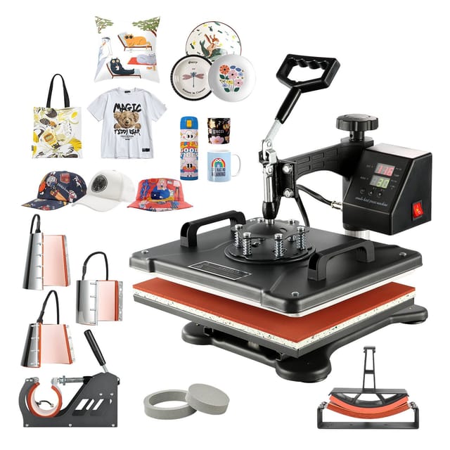 8-in-1-heißpresse 38 X 30 Cm Für T-shirts, Tassen, Kappen Und Schilder, Sublimationsdrucker