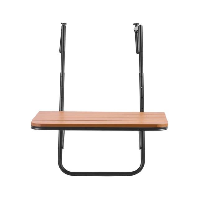 Klappbarer Hängebalkontisch, 63,5 X 61 Cm, 4-fach Höhenverstellbar, Kompatibel Mit Geländern Von 2,5 Bis 20 Cm