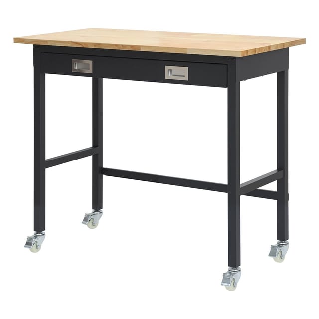 Mobiler Arbeitstisch 1220 Mm, Tragkraft 680 Kg, Mit Schubladen Aus Massivholz Für Garage, Werkstatt, Büro