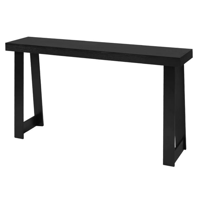 Schwarzer Konsolentisch, 140 Cm, Schmaler Beistelltisch Für Den Eingangsbereich Hinter Dem Sofa, Flur, Schlafzimmer, Wohnzimmer, Esszimmer, Moderner Stil