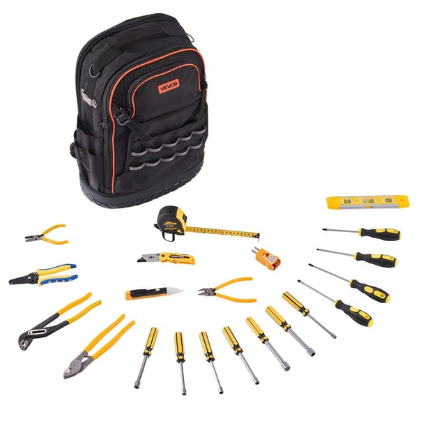 Werkzeugtasche Mit 65 Fächern, Robuster Werkzeugorganizer Mit Laptopfach, Für Elektriker Und