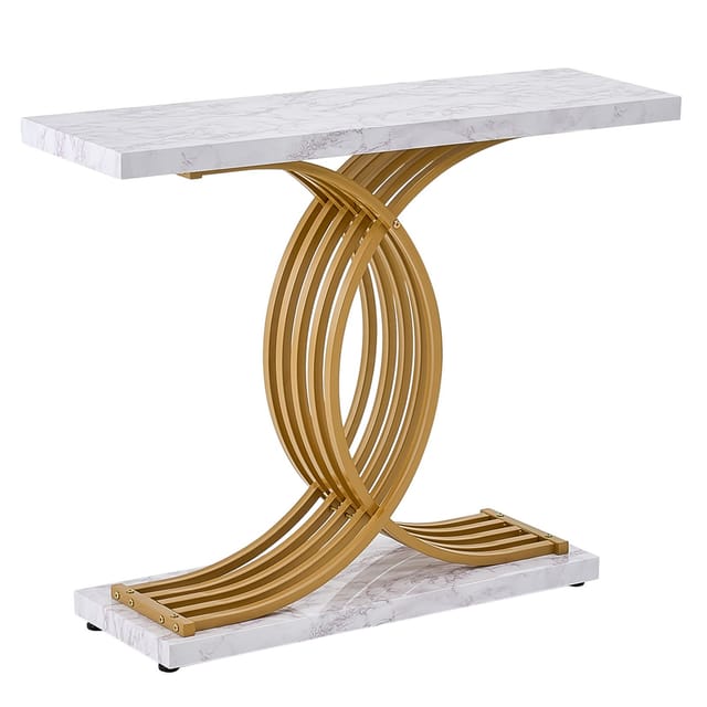 Konsolentisch, 100 Cm Breit, 1 Ebene, Schmal, Geeignet Hinter Einem Sofa, Im Eingangsbereich, Flur Oder Wohnzimmer