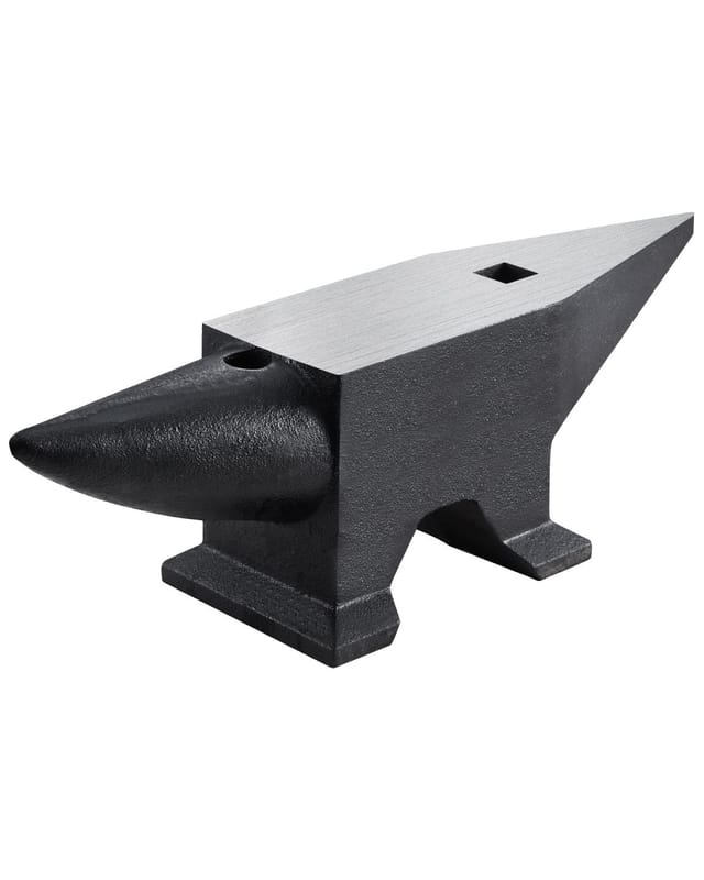 60 Kg Schwerer Schmiedeamboss Aus Stahlguss, Rundes Horn, Runde Und Quadratische Löcher Zum Schmieden Und Zur Metallbearbeitung