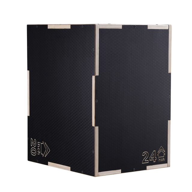 3-in-1 Plyobox Aus Holz, 24/20/16 Zoll, Ca. 61/51/41 Cm, Rutschfeste Plattform Für Heimtraining Und Krafttraining