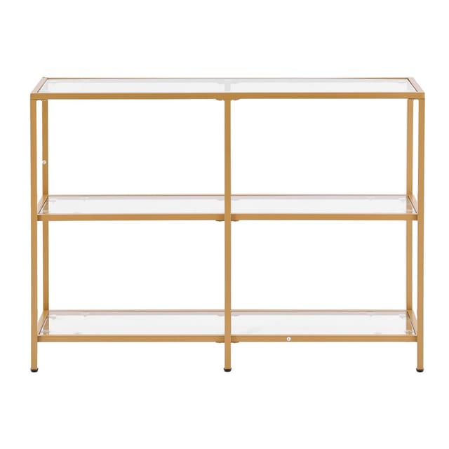 Schmaler 3-stufiger Konsolentisch Aus Gehärtetem Glas, Ideal Hinter Einem Sofa, Im Eingangsbereich, Flur Oder Wohnzimmer.