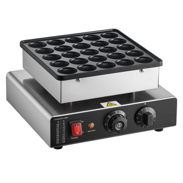 Mini-waffeleisen Für Pfannkuchen Und Waffeln, 25 Stück, 43 Mm Waffeleisen, Antihaftbeschichtet, Edelstahl, Elektrische Temperatur- Und Zeitsteuerung