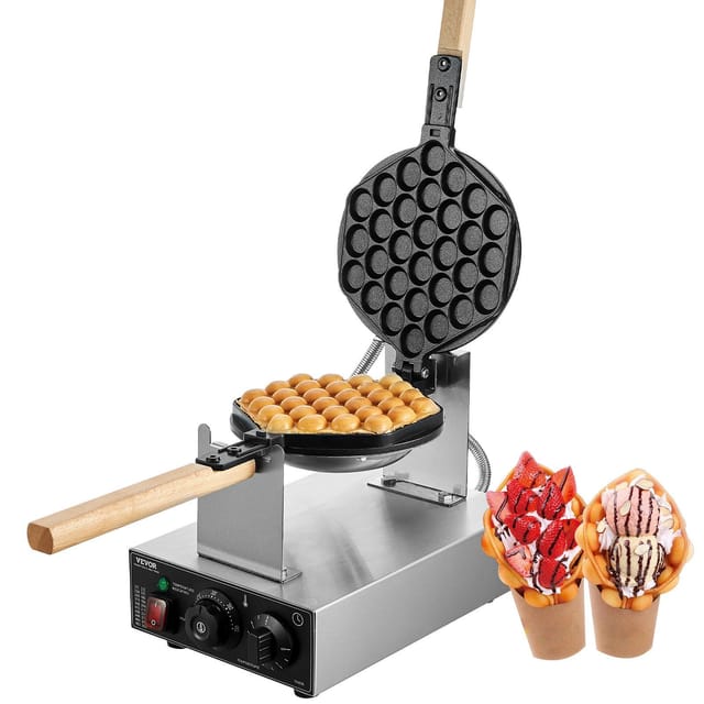 Professionelles 1400-w-waffeleisen Mit Antihaftbeschichtung, Temperatur- Und Zeiteinstellungen Sowie Holzgriff
