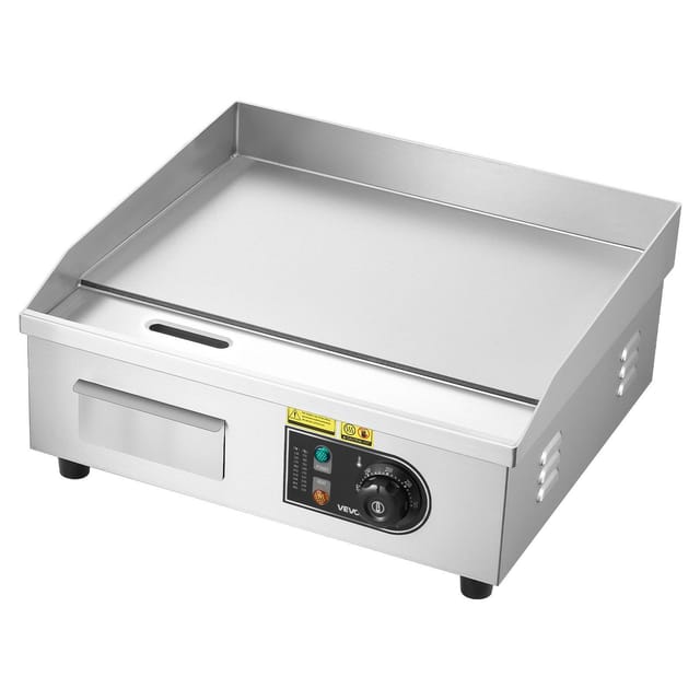 Professionelle Elektrische Grillplatte 450 X 300 Mm, 2800 W, Einstellbare Temperatur 50-300 °c, Edelstahl, Spatel Und