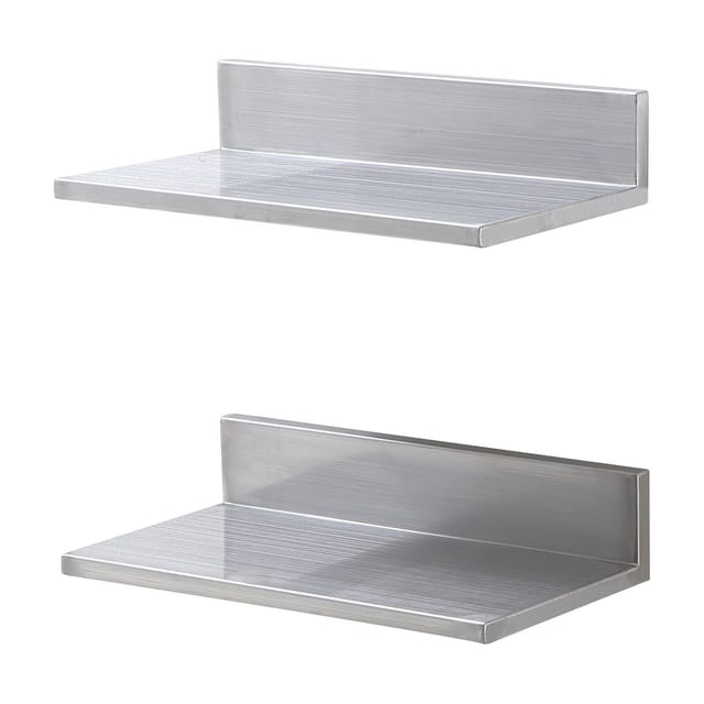 Schwebendes Wandregal Aus Edelstahl, 21,8 X 40,6 Cm, Tragkraft 20 Kg, Ideal Für Restaurants, Küchen, Bars Und Hotels