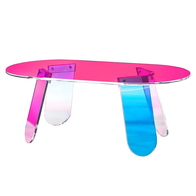 Glitzernder Acryl-couchtisch, Farbenfroher Beistelltisch, 35 Cm Hoch, Für Kaffee, Getränke, Snacks, Wohnzimmer, Terrasse