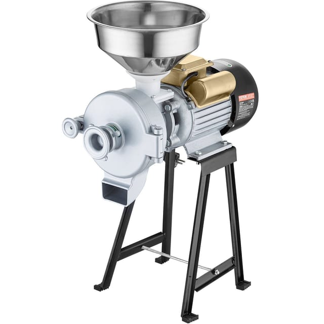 Elektrische Getreidemühle Mit 3000 W Leistung Für Den Professionellen Einsatz, Mit Einstellbarem Mahlgrad Und Verstellbarem Trichter, Robuste Mehlmühle